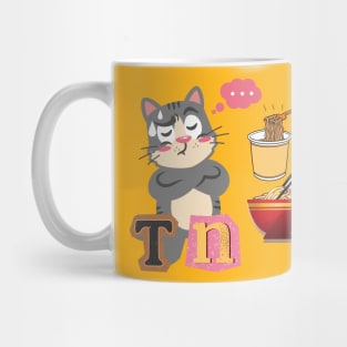 I Think Noodles Cute Cat Mug